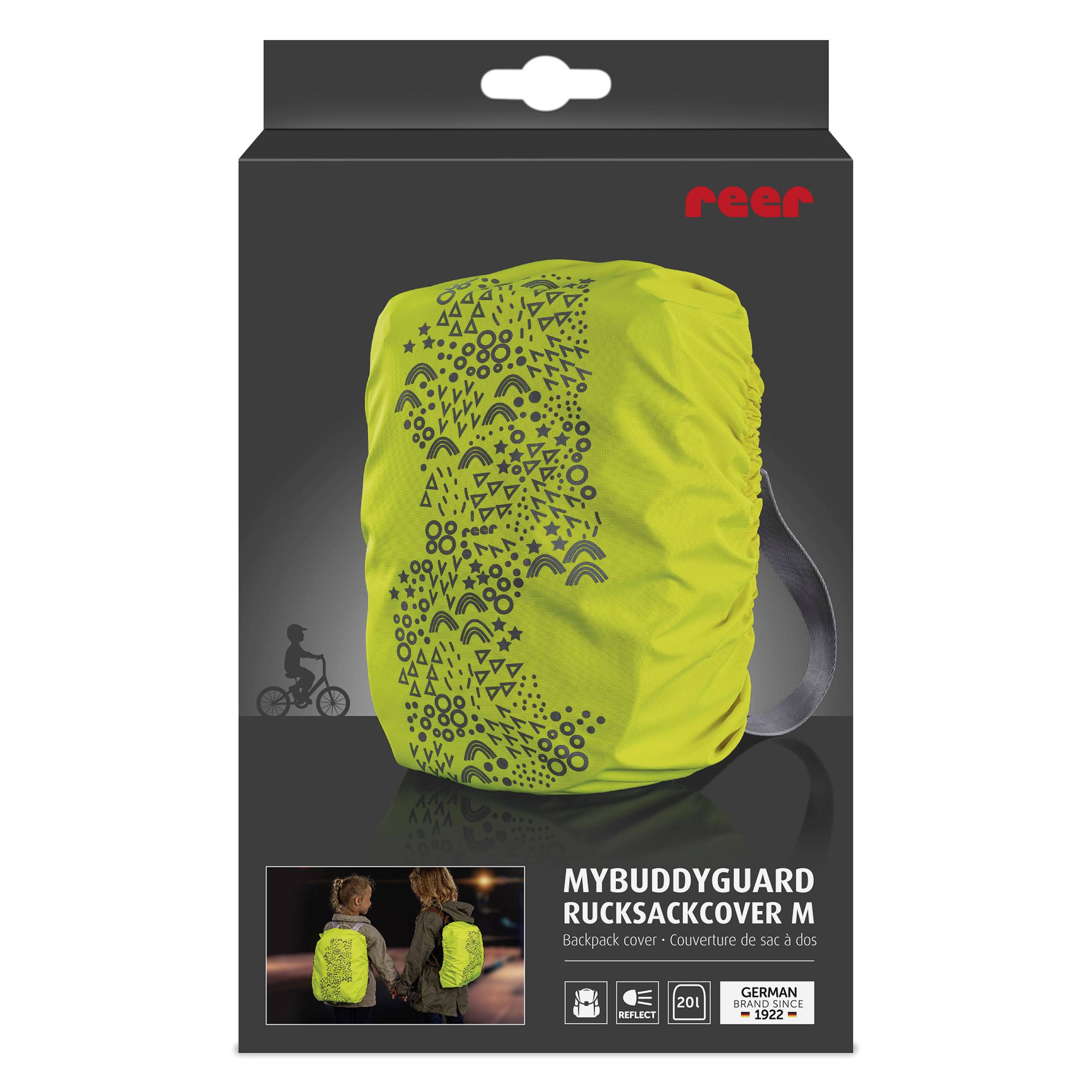REER MyBuddyGuard 53225 Housse de sac à dos jaune/vert fluorescent