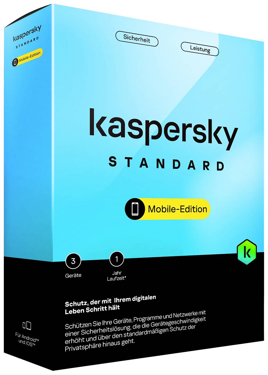 Kaspersky Standard Mobile Edition licence annuelle, 3 licences Android Antivirus
