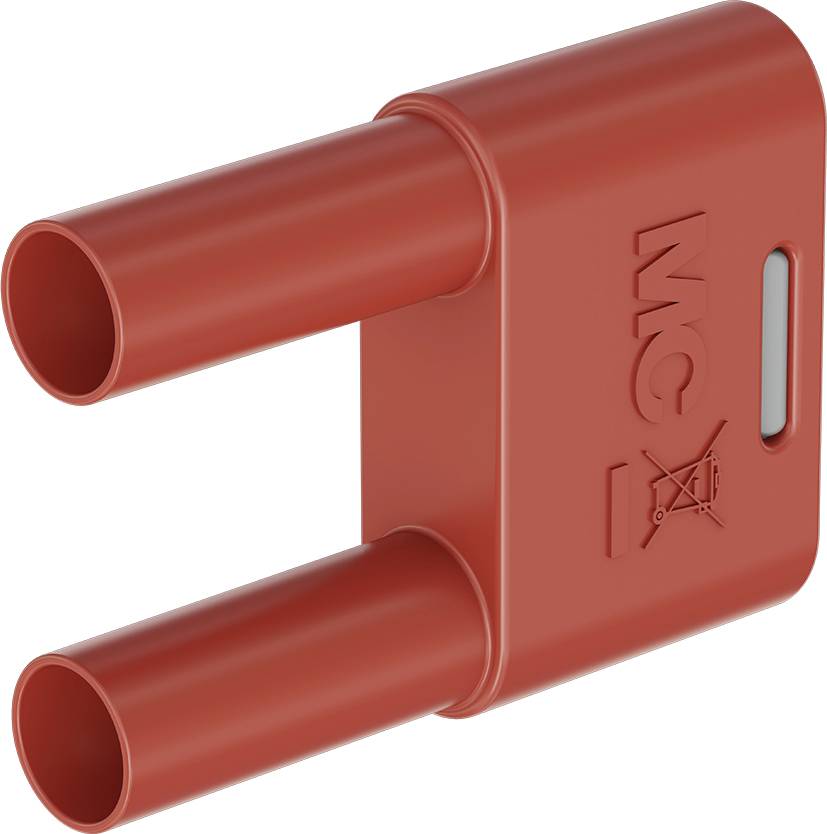 Stäubli SKS-4N-19 Fiche de liaison rouge Ø de la broche: 4 mm Écartement entre les broches: 19 mm 1 pc(s)