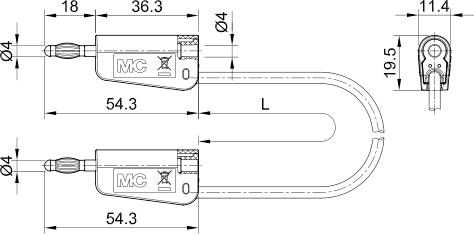 Stäubli LK-4N-F25 Cordon de mesure 200 cm violet 1 pc(s)