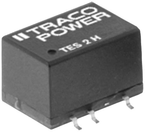 Transformateur de courant CMS de Traco Power, modèle TES 2 M, boîtier noir, quatre broches de connexion. Appareil de conversion d'énergie électrique.