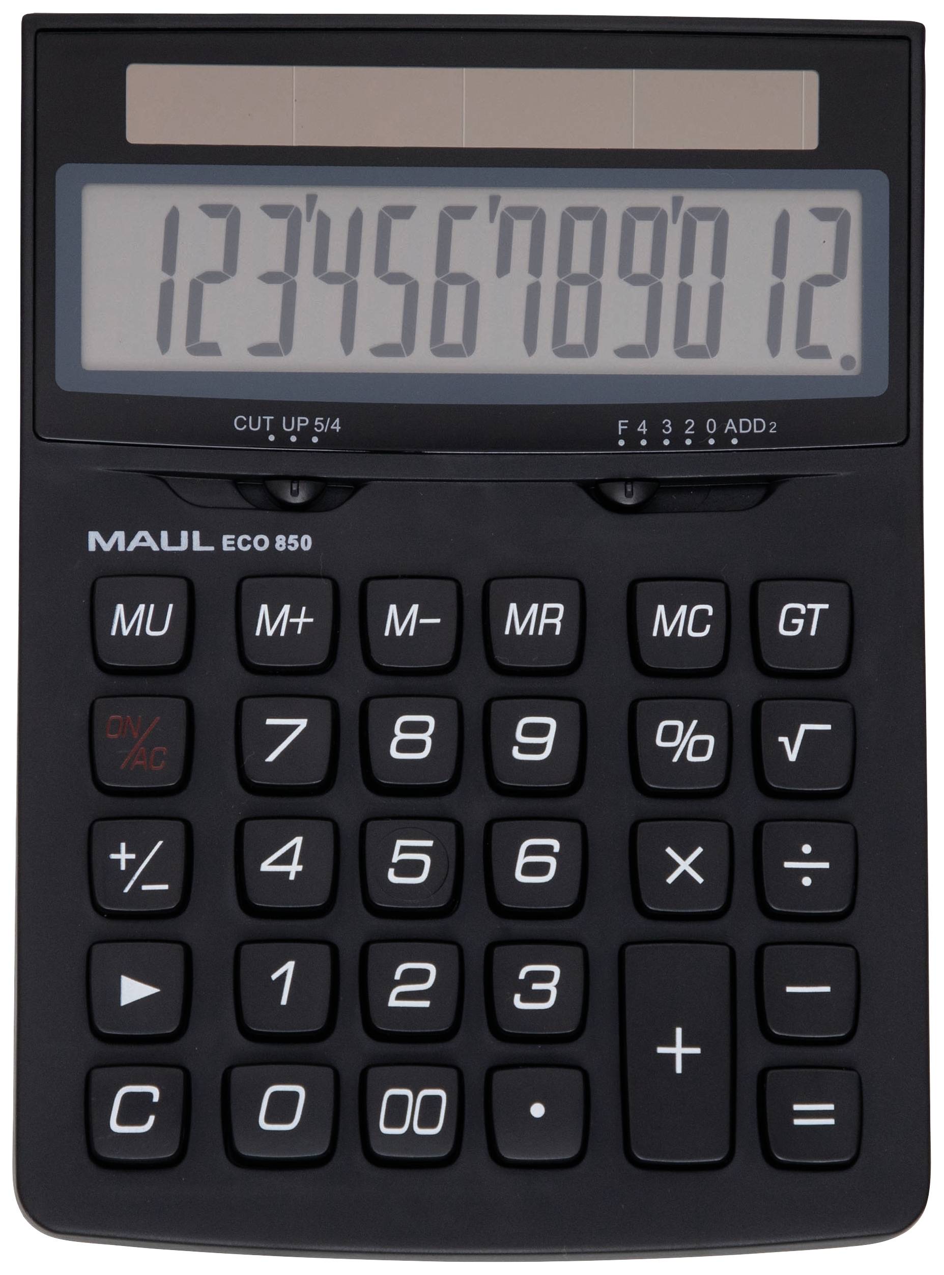 Maul ECO 850 Calculatrice de poche noir Ecran: 12 solaire (l x H x P) 126 x 174 x 35 mm