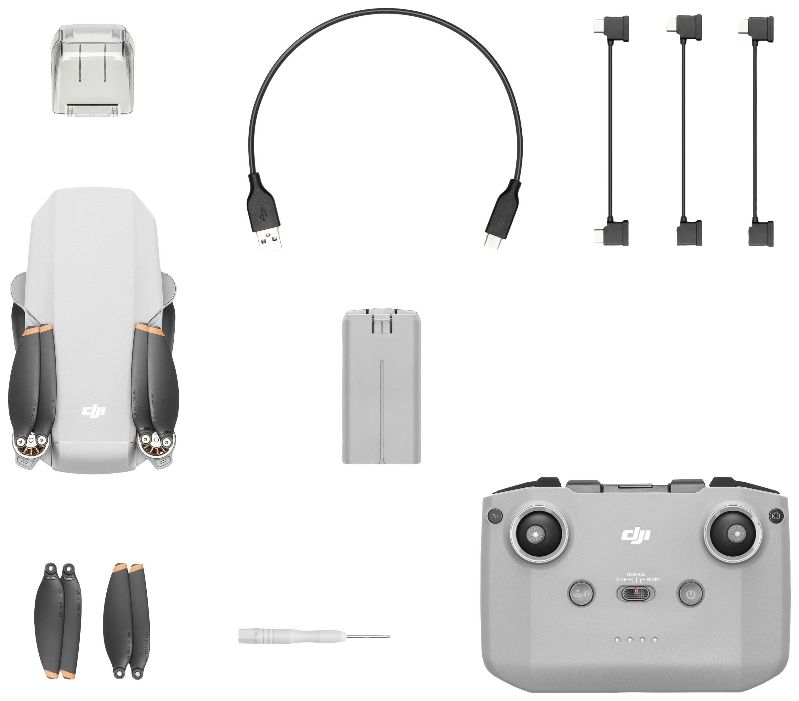 DJI Mini 2 SE Drone quadricoptère prêt à voler (RtF) débutant, prises de vue aériennes, professionnel gris clair (mat)