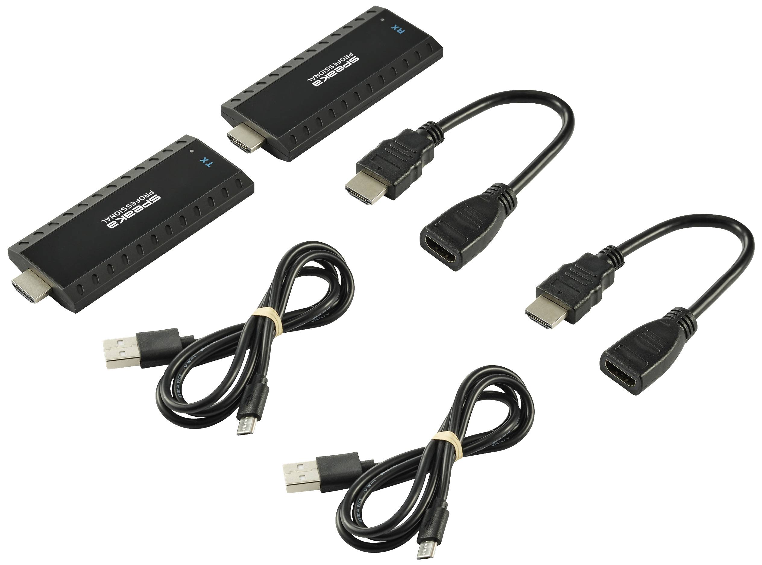 Set de transmission sans fil HDMI SpeaKa Professional HDMI™ réseau domestique (basé IP) 30 m