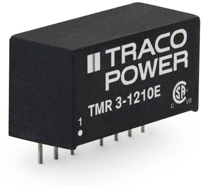 Convertisseur de tension Schwarzer Traco Power, modèle TMR 3-1210E, à six broches.
