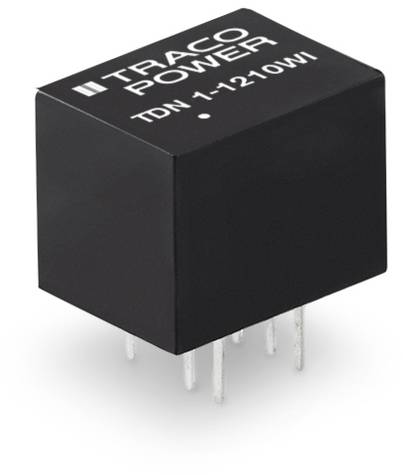 Bloc convertisseur électrique noir portant l'inscription 'TRACO POWER TDN 1-1210WI', équipé de plusieurs broches de connexion.