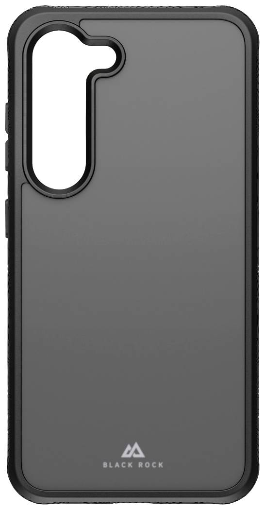Coque de protection noire pour smartphone de Black Rock, au design épuré avec un évidement pour l'appareil photo. Adaptée aux modèles de smartphones modernes.