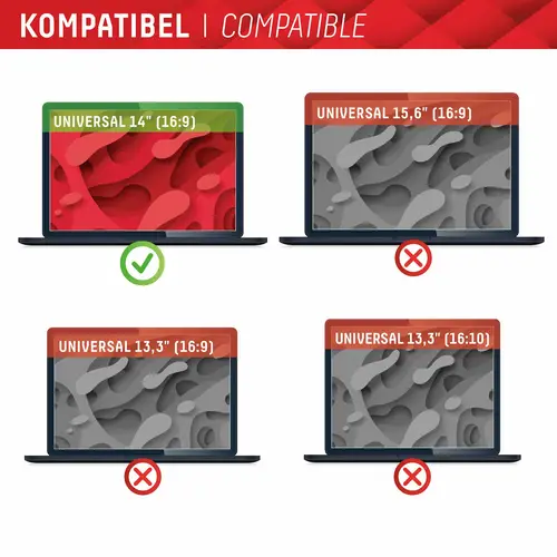DISPLEX Privacy Safe Film de confidentialité Notebook / MacBook 35,6 cm (14") Format d'image: 16:9 01762 Universal DISPLEX Privacy Safe Film de confidentialité Notebook / MacBook 35,6 cm (14") Format d'image: 16:9 01762 Universal