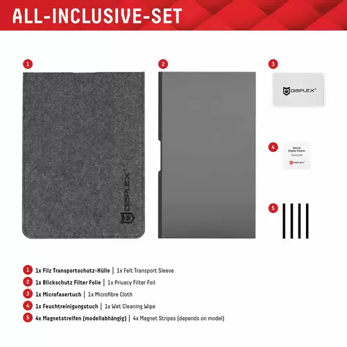 DISPLEX Privacy Safe Film de confidentialité Notebook / MacBook 39,6 cm (15,6") Format d'image: 16:9 01763 Universal DISPLEX Privacy Safe Film de confidentialité Notebook / MacBook 39,6 cm (15,6") Format d'image: 16:9 01763 Universal
