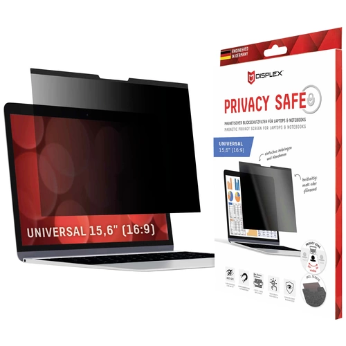 DISPLEX Privacy Safe Film de confidentialité Notebook / MacBook 39,6 cm (15,6") Format d'image: 16:9 01763 Universal DISPLEX Privacy Safe Film de confidentialité Notebook / MacBook 39,6 cm (15,6") Format d'image: 16:9 01763 Universal