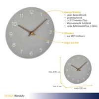 Horloge murale TFA Dostmann 60.3054.10 à quartz 297 mm x 45 mm gris Horloge murale TFA Dostmann 60.3054.10 à quartz 297 mm x 45 mm gris