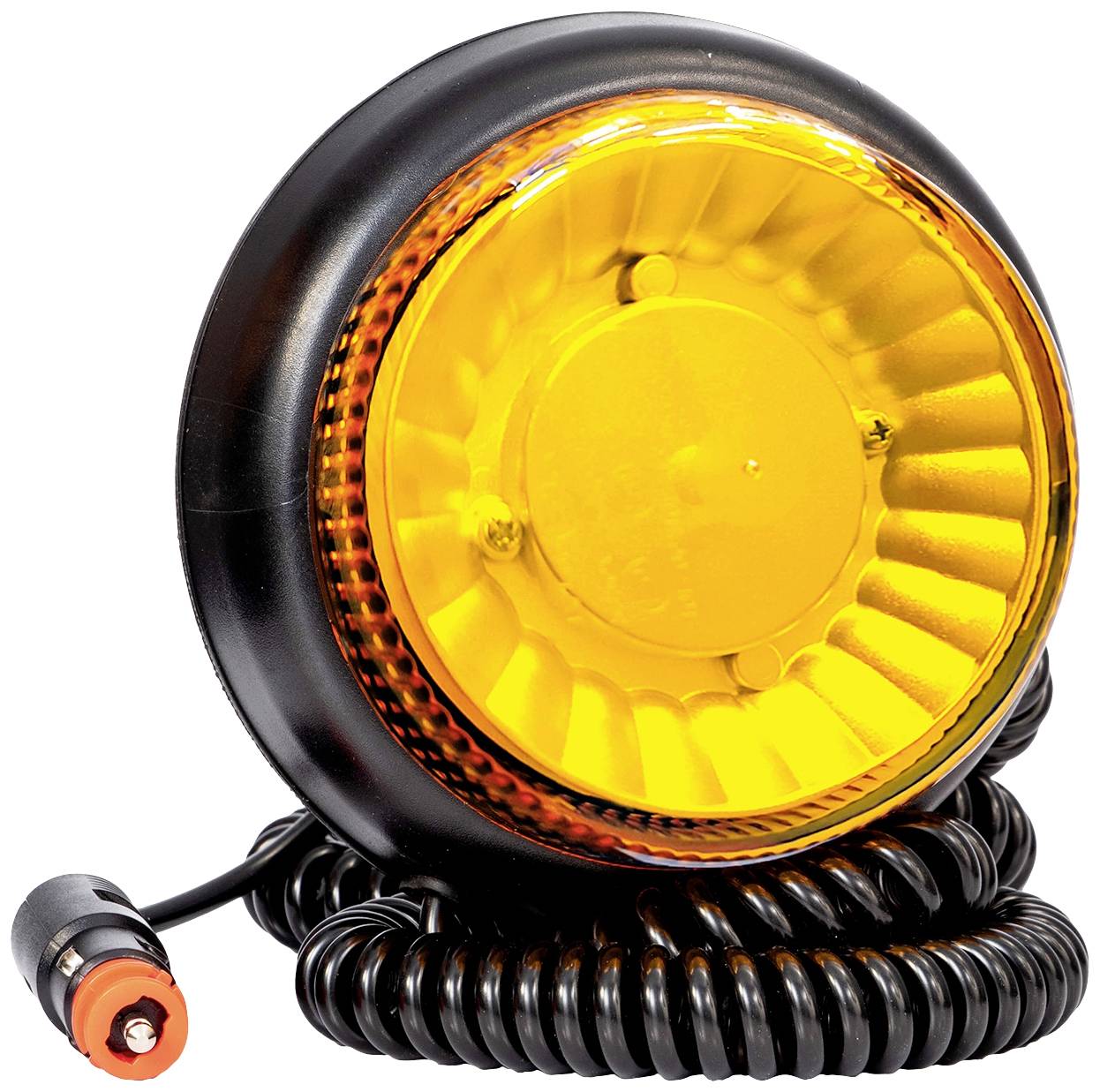 Fristom Gyrophare FT-101 DF LED MAG M78 12 V, 24 V, 36 V avec fiche DIn (12 mm), via réseau de bord pied magnétique orange