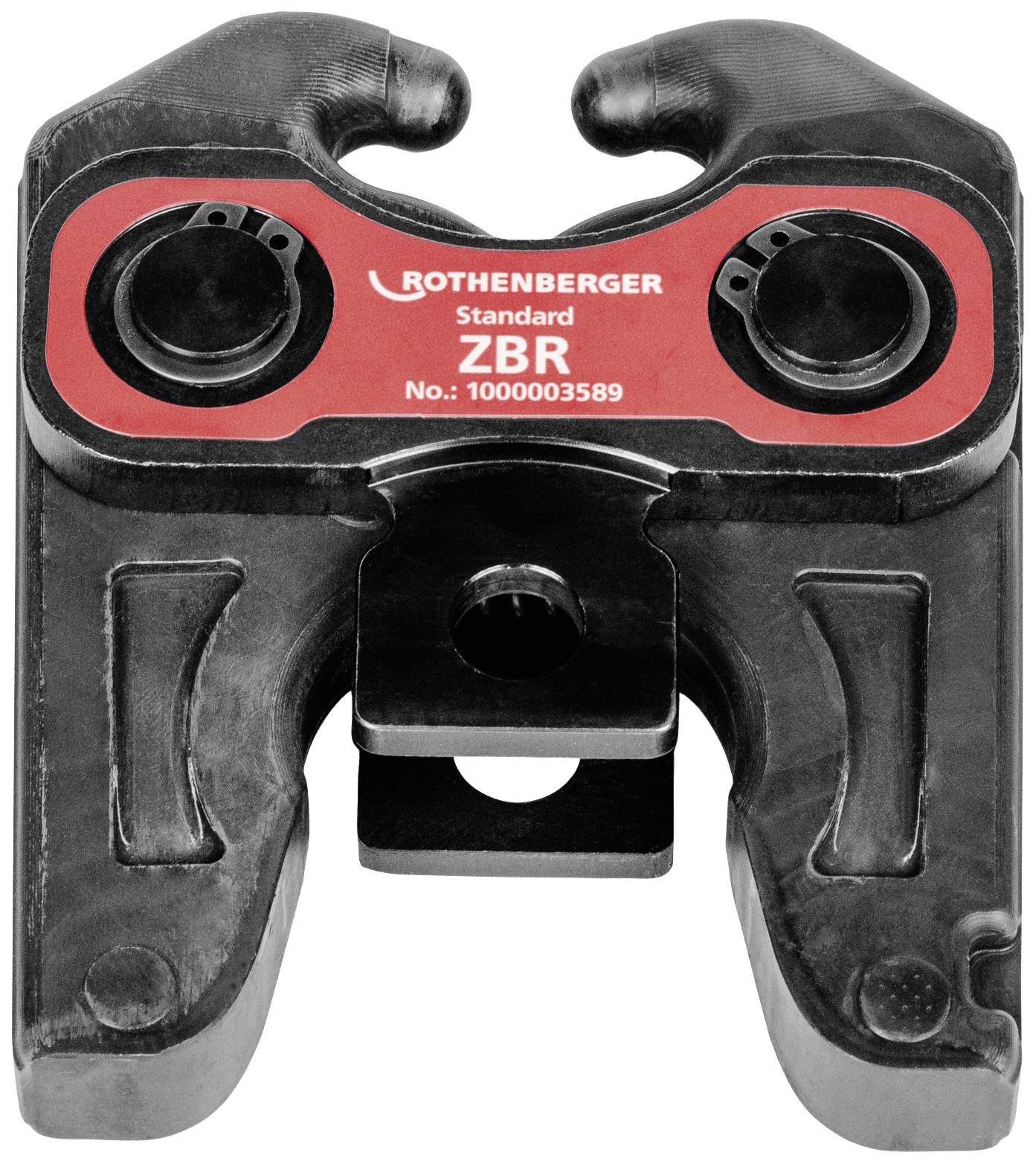 Outil de presse professionnel de ROTHENBERGER avec l'inscription 'Standard ZBR No. : 100003589' sur fond rouge.