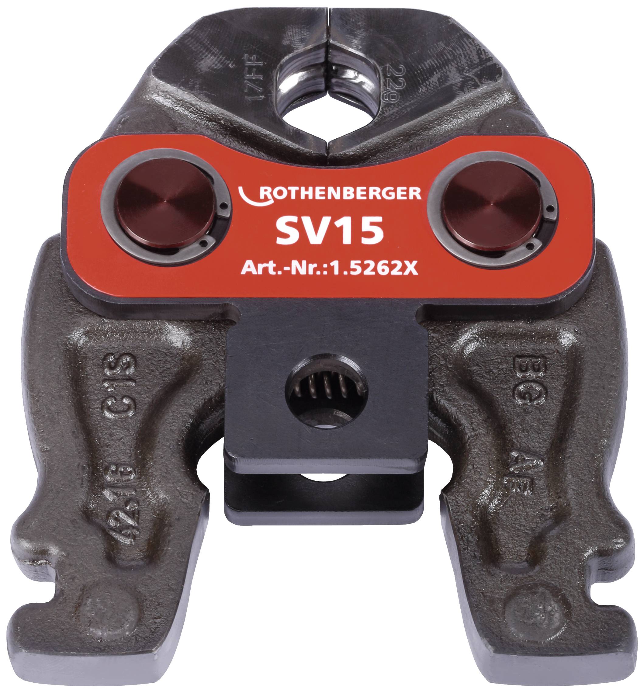 Rothenberger Presse SV15, Modèle-Réf. 1.5262X, gris foncé avec étiquette rouge, adapté pour les installations sanitaires.