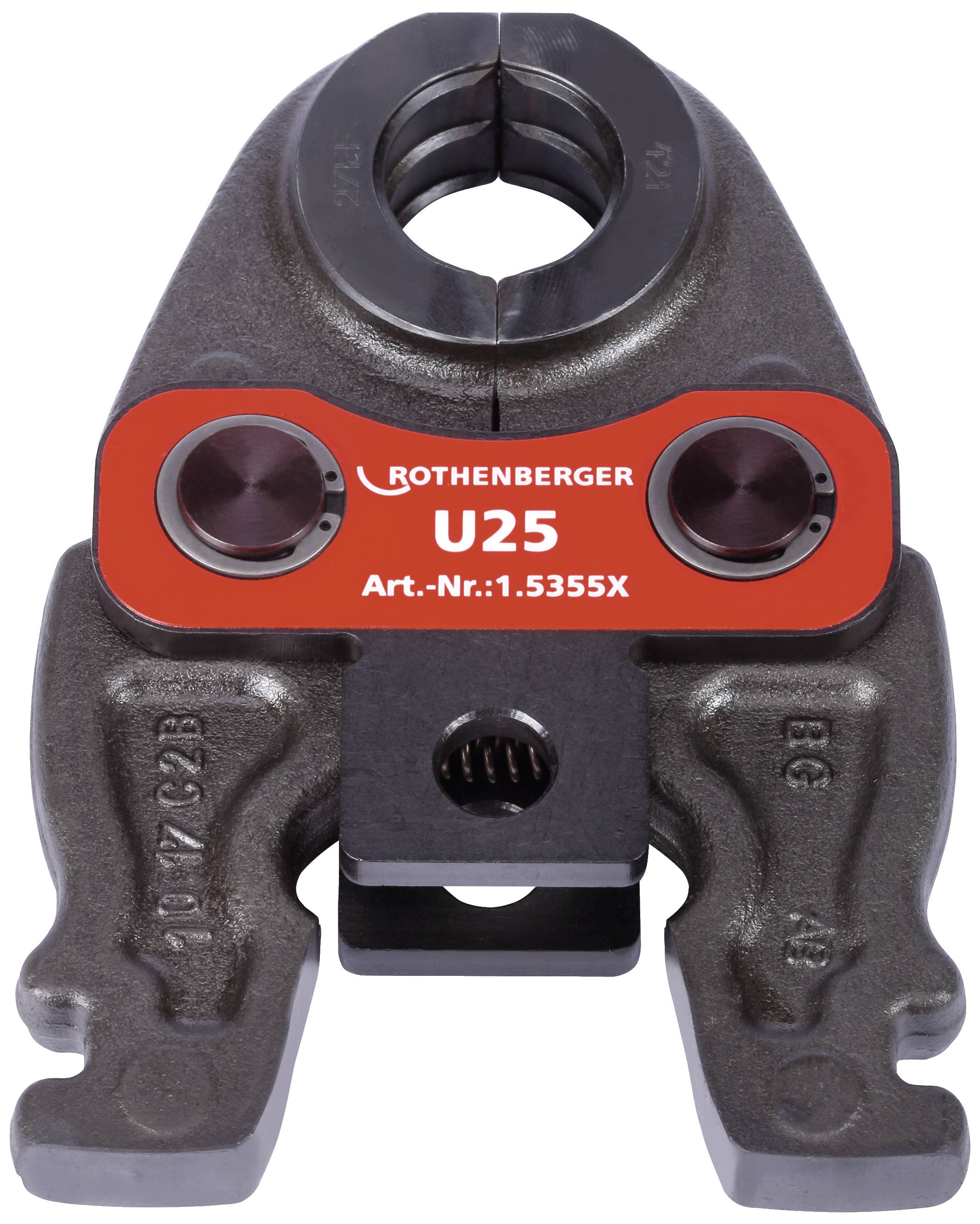 Un outil de presse de la marque Rothenberger, modèle U25, avec numéro d'article spécifique : 1.5355X. L'outil est adapté pour les raccordements.