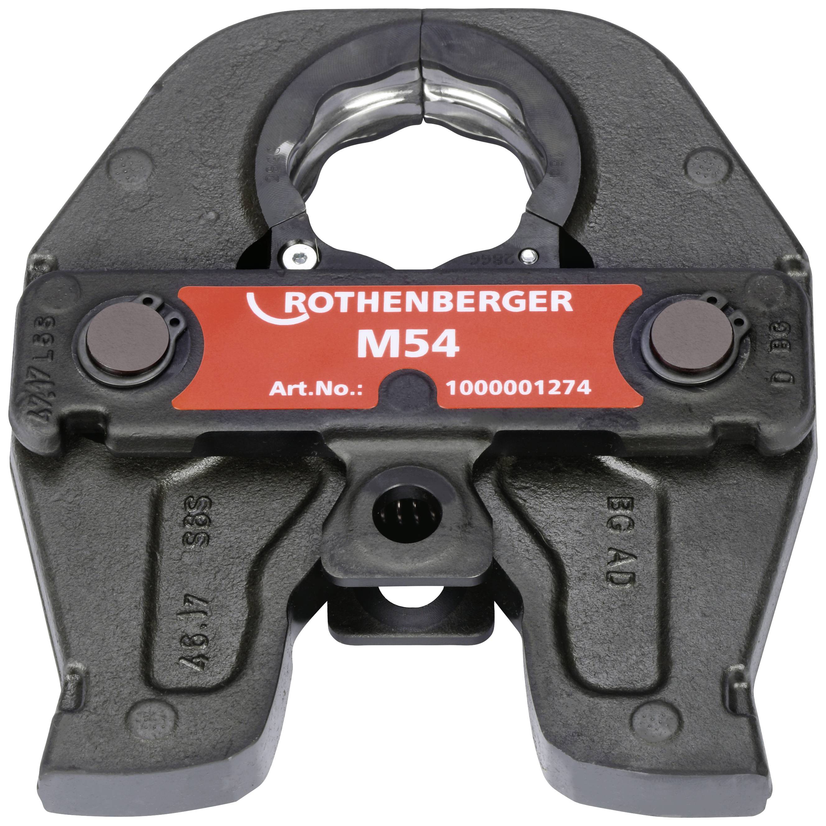 Pince à sertir Rothenberger, modèle M54, référence article 1000001274, utilisée pour les raccordements de tuyaux en plomberie sanitaire.