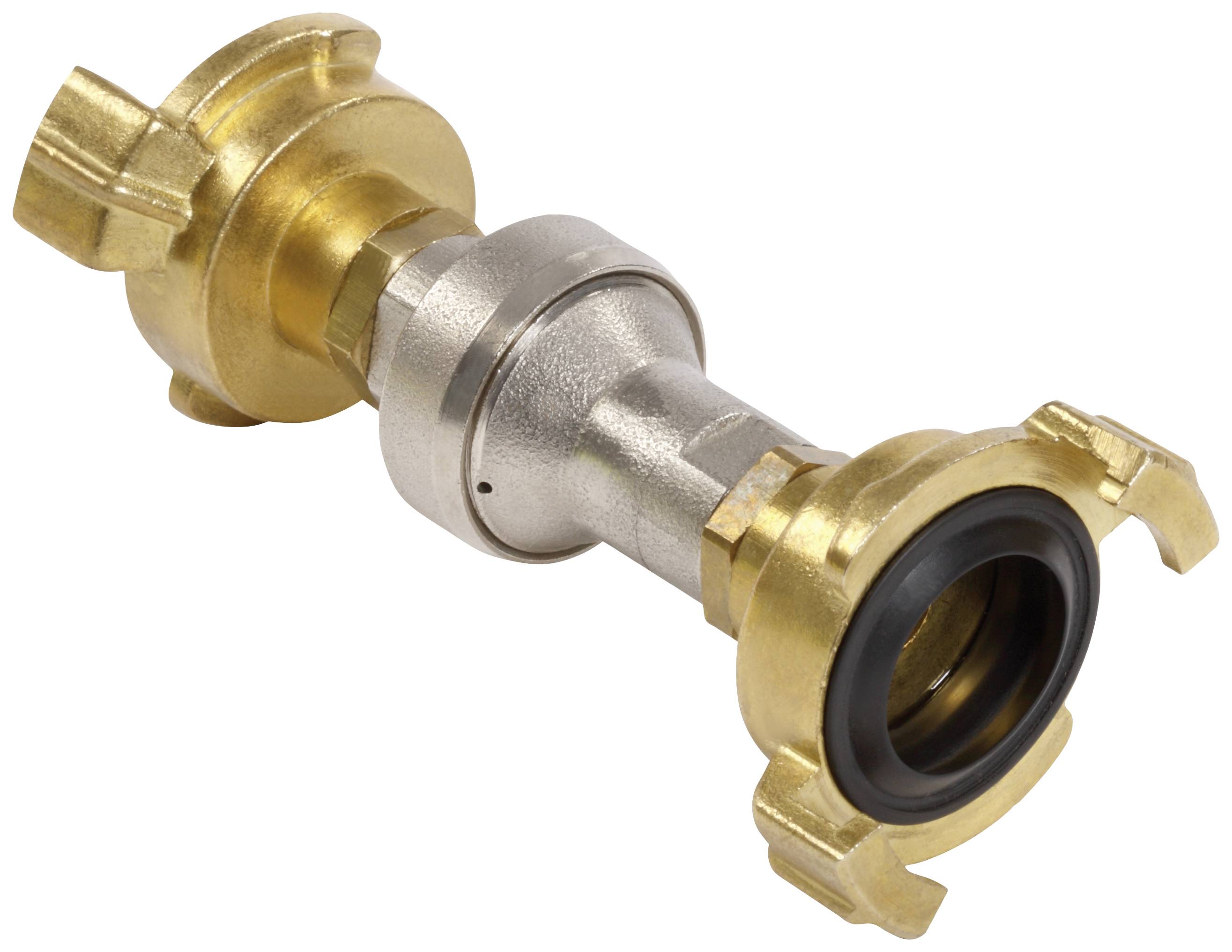 Un raccord rapide en laiton à deux griffes, adapté pour le raccordement de tuyaux dans l'approvisionnement en eau ou l'irrigation.