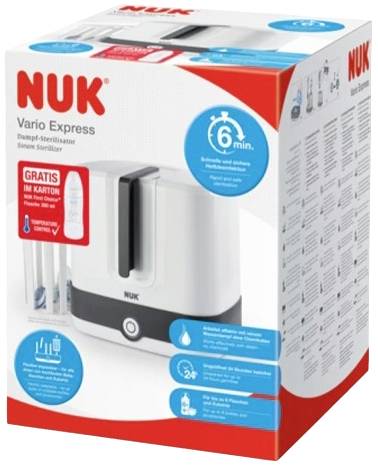 NUK Vario Express Set Stérilisateur biberon blanc/noir