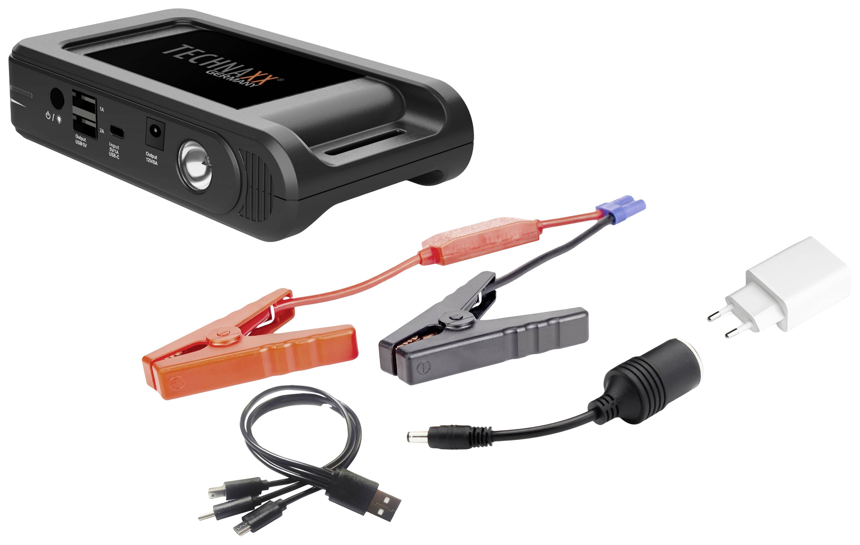 Technaxx Système de démarrage rapide TX-218 5030 Courant d'aide au démarrage (12 V)=350 A compresseur, protection électronique