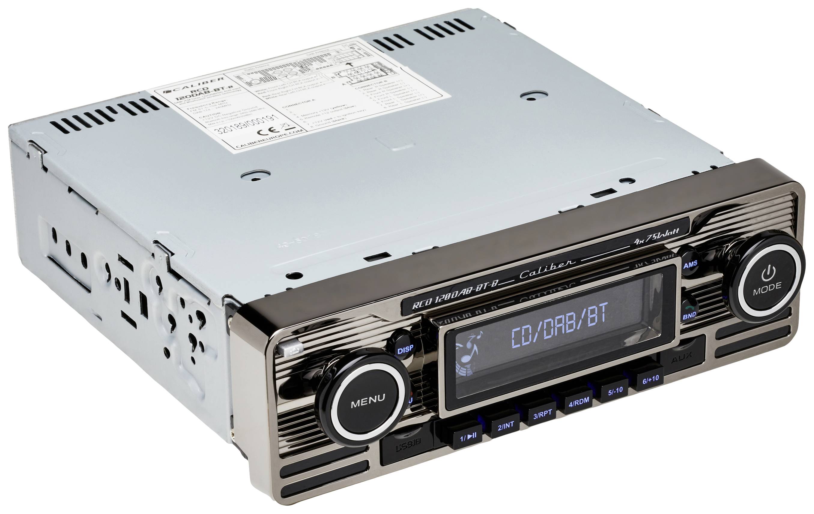 Caliber RCD120DAB-BT-B Autoradio tuner DAB+, kit mains libres bluetooth
