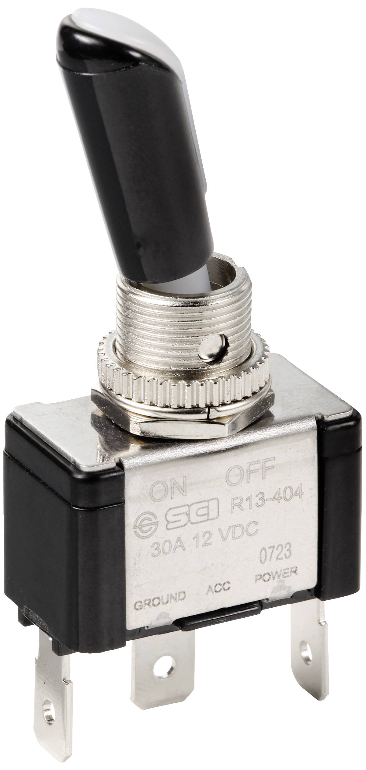 TRU COMPONENTS TC-11193832 Interrupteur à levier 12 V/DC 30 A 1 x Off/On à accrochage 1 pc(s)