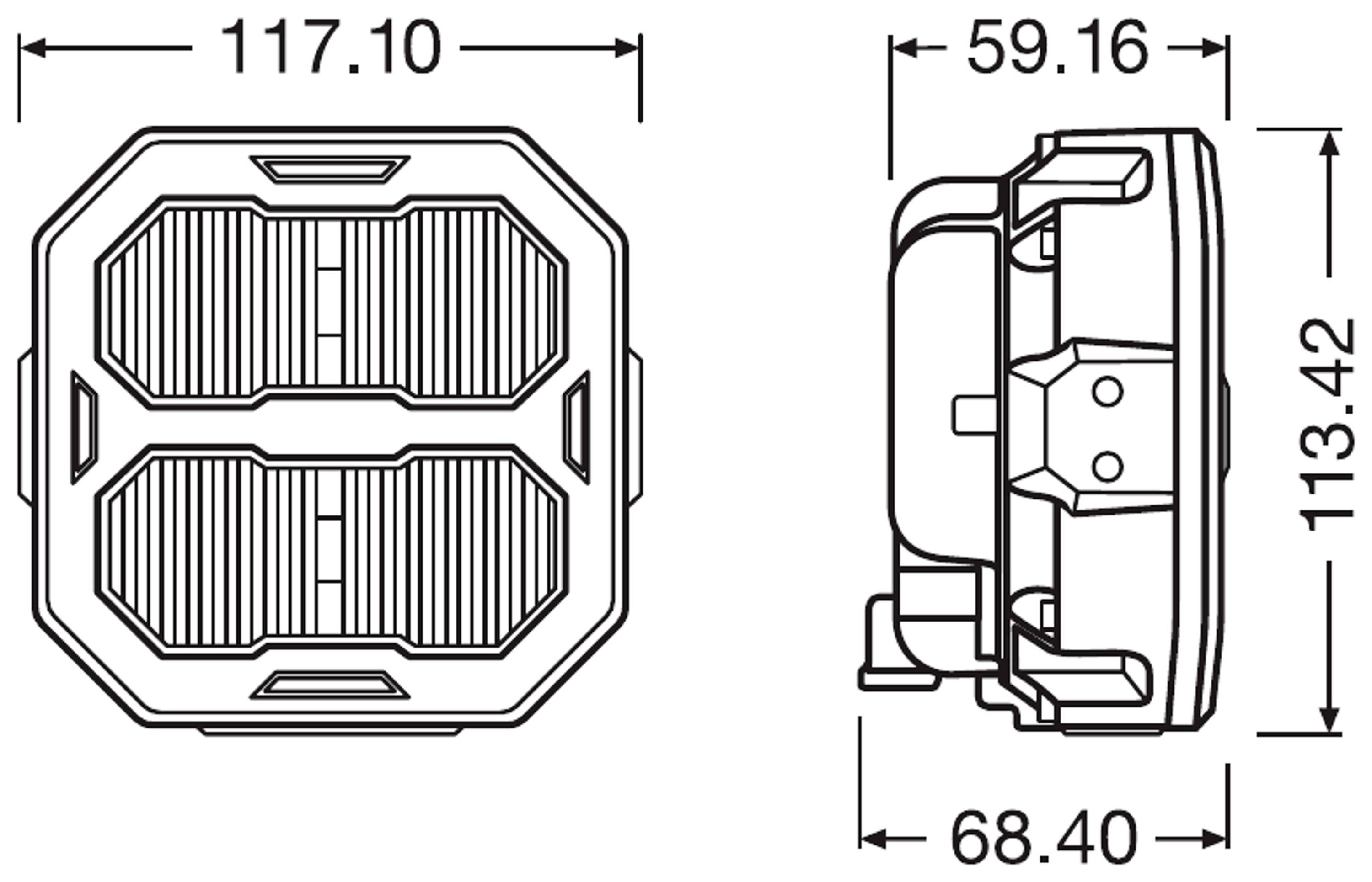 Osram Automotive Projecteur de travail 12 V, 24 V LEDriving® Cube PX2500 Ultra Wide LEDPWL 101-UW éclairage de proximité large