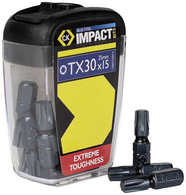 C.K Blue Steel T4560 TX30D15 Embout 6 pans 15 pièces hexagonal