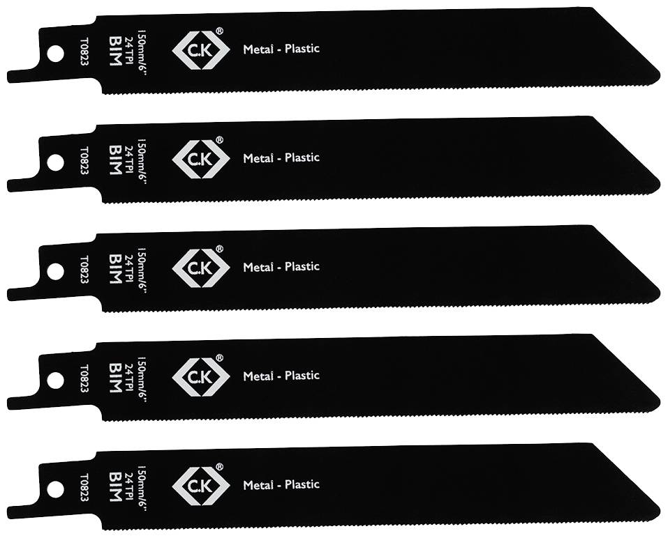 C.K T0823 Lames de scie sabre 24 tpi, lot de 5 Longueur lame de scie 150 mm 5 pc(s)