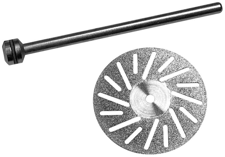 Disque de coupe en métal et mandrin.