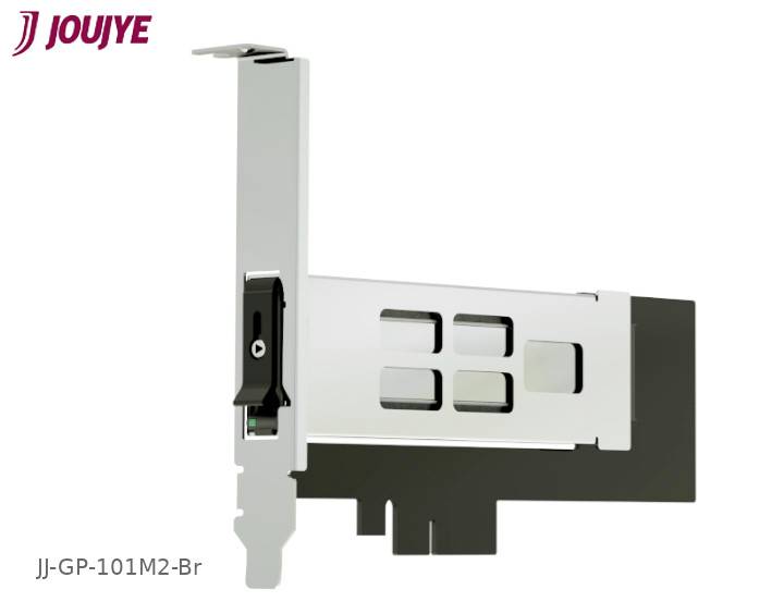 JouJye JJ-GP-101M2-Br 1 port Contrôleur M.2 PCIe x4 convient pour (SSD): 2230, 2242, 2260, 2280 avec équerre de slot Low Profile