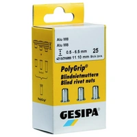 Gesipa 1464837 Ecrou à sertir en aveugle (Ø x L) 11 mm x 20 mm M8 acier inoxydable 25 pc(s) Gesipa 1464837 Ecrou à sertir en aveugle (Ø x L) 11 mm x 20 mm M8 acier inoxydable 25 pc(s)