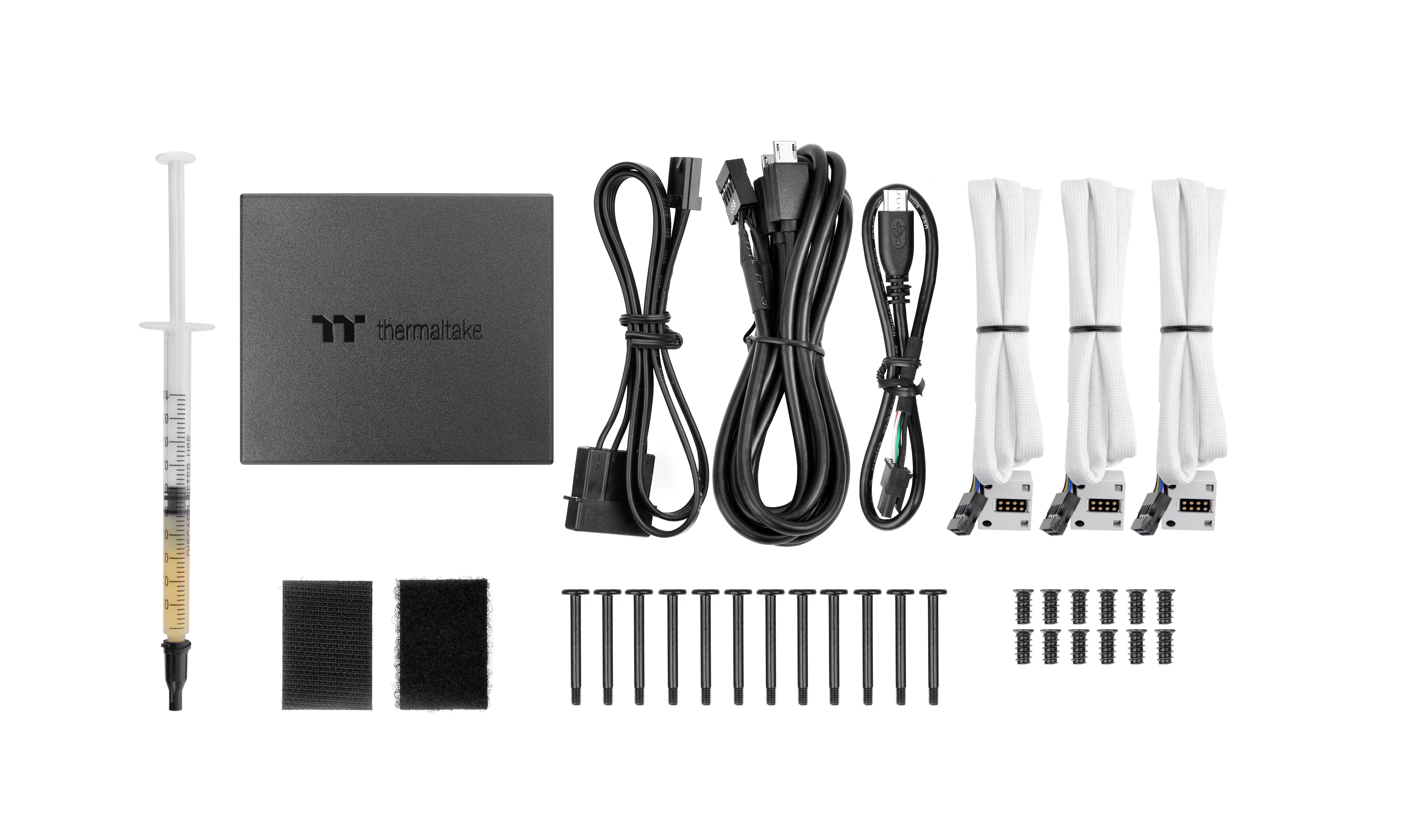 Thermaltake CL-F161-PL12SW-A Ventilateur pour PC blanc, transparent, RVB (l x H x P) 120 x 120 x 25 mm avec commande d'éclairage