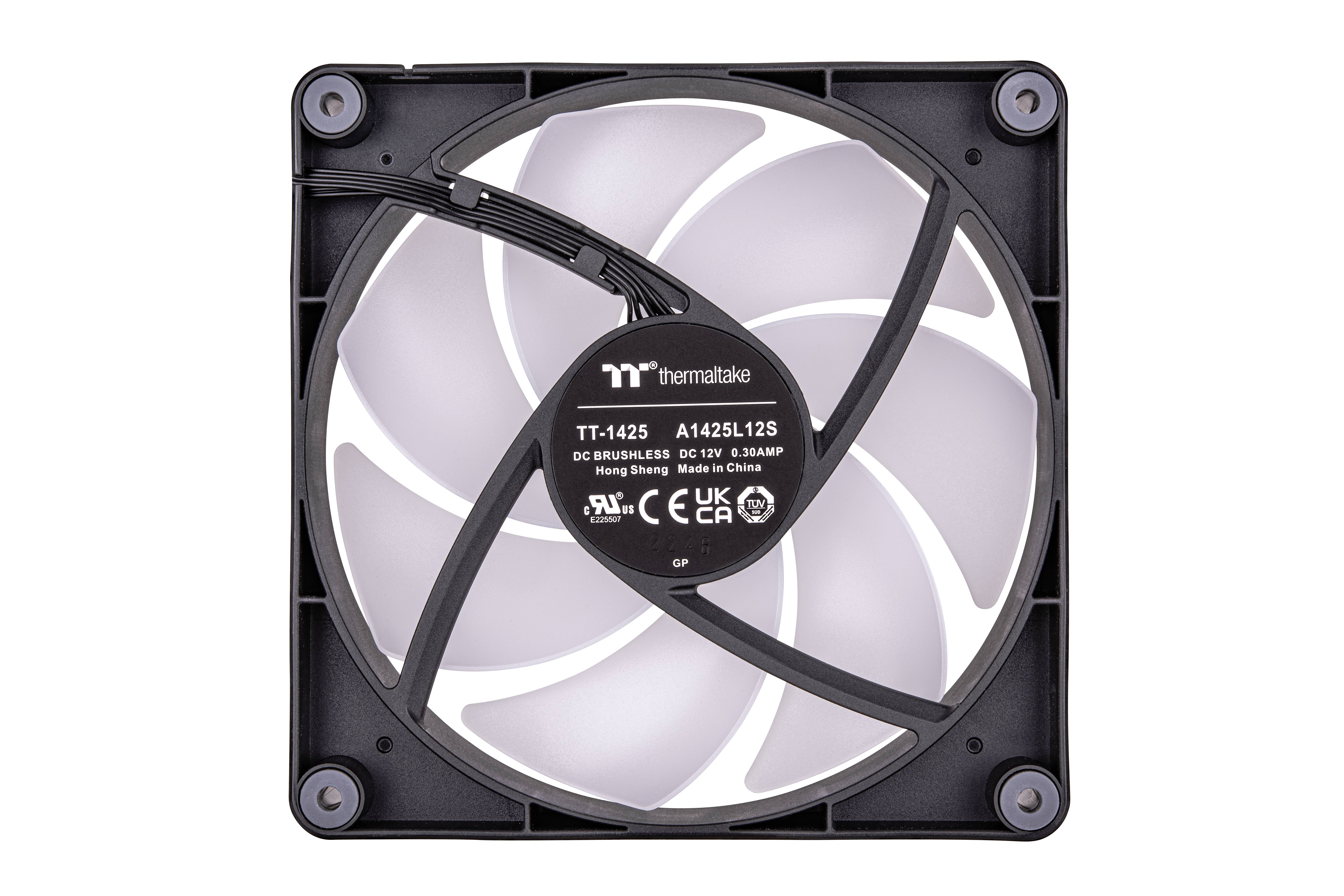 Thermaltake CL-F150-PL14SW-A Ventilateur pour PC noir, transparent, RVB (l x H x P) 140 x 140 x 25 mm