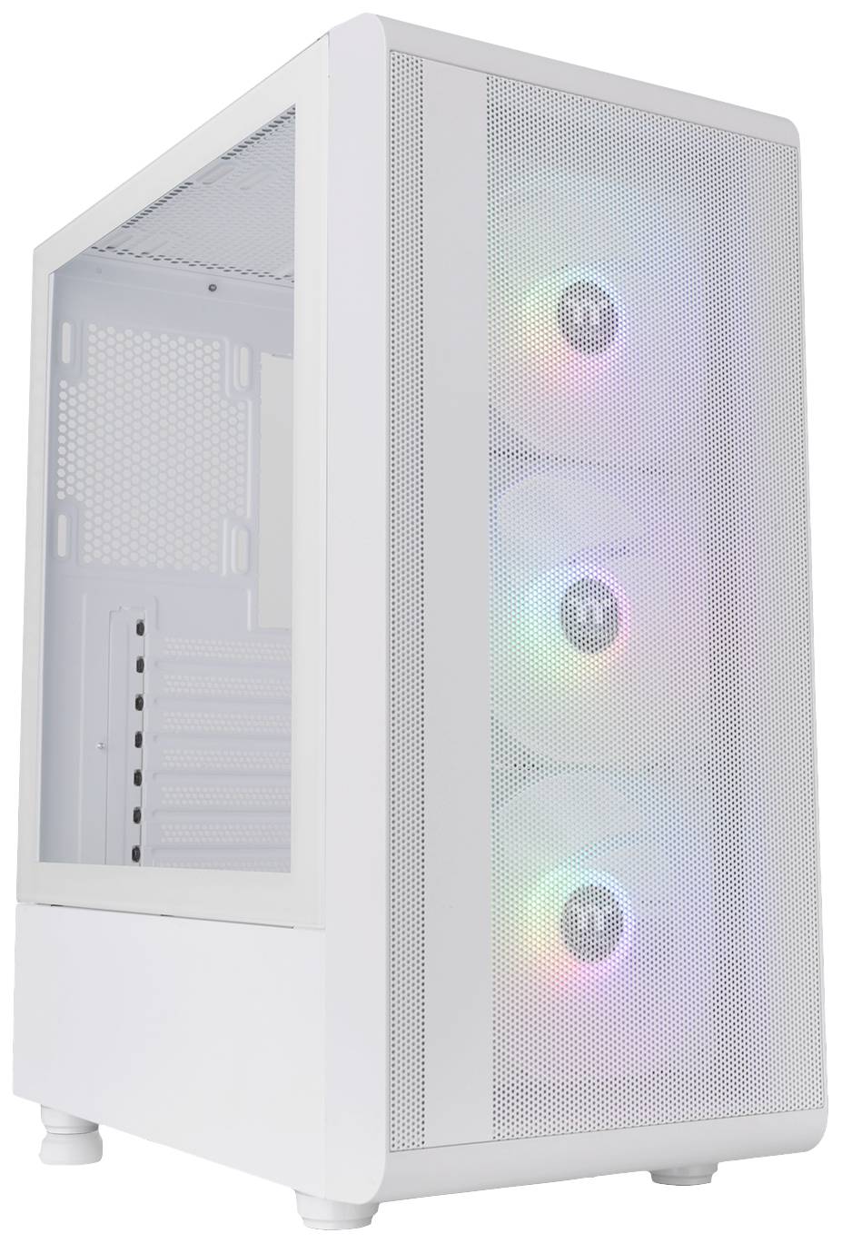 Tour midi Thermaltake CA-1X2-00M6WN-00 Boîtier gaming blanc 3 ventilateurs LED pré-installés, fenêtre latérale