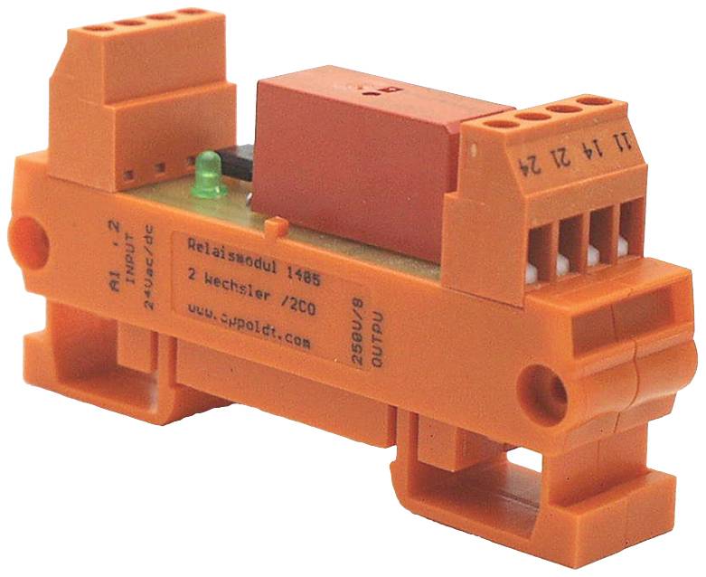 Appoldt RM-2W 230V Interface relais Tension nominale: 230 V/AC Courant de commutation (max.): 16 A 2 inverseurs (RT) 1 pc(s)