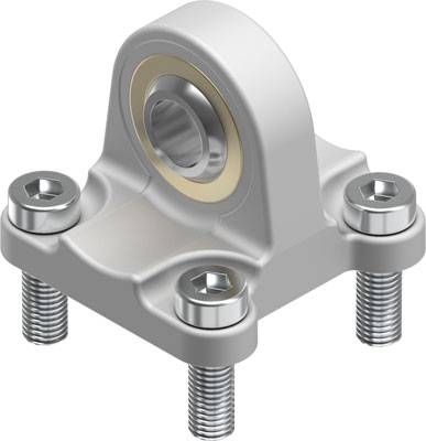Socle de palier avec quatre vis de fixation, adapté aux applications industrielles pour le support d'arbres rotatifs.
