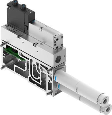 Modèle en coupe d'une vanne industrielle montrant les canaux internes et les éléments de connexion, illustrant le fonctionnement et la structure de la vanne.