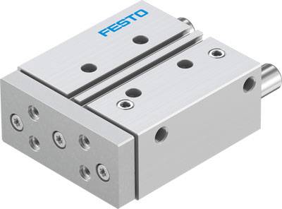 Vérin pneumatique rectangulaire de Festo avec plusieurs trous de fixation et un piston sur le côté.