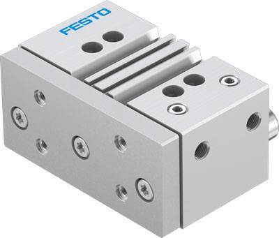Bloc-cylindre de Festo avec plusieurs trous de vis et une structure de rainures sur la surface supérieure.