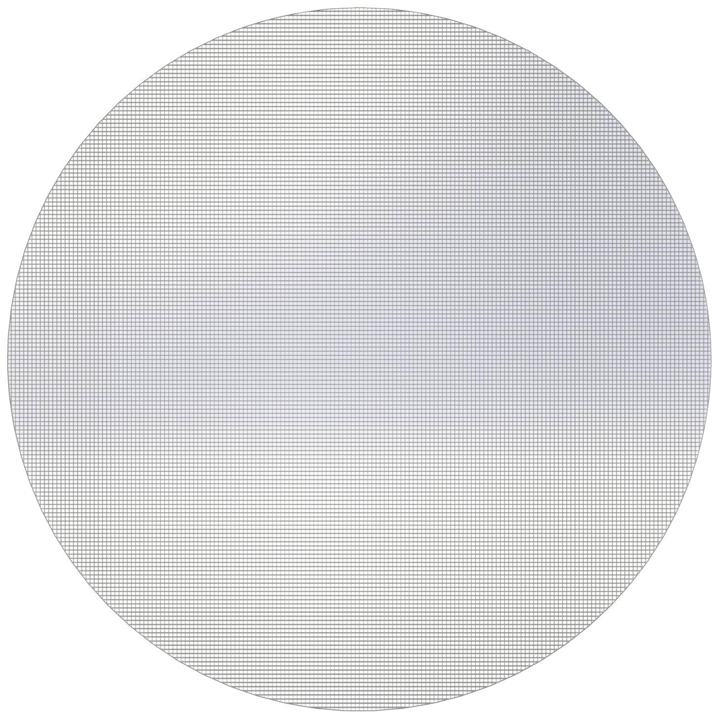 Une image circulaire avec une structure de grille fine en nuances de gris et de blanc, s'assombrissant progressivement du haut vers le bas.