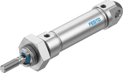 Cylindre de Festo, un composant mécanique en métal, utilisé dans les systèmes pneumatiques pour le mouvement linéaire.