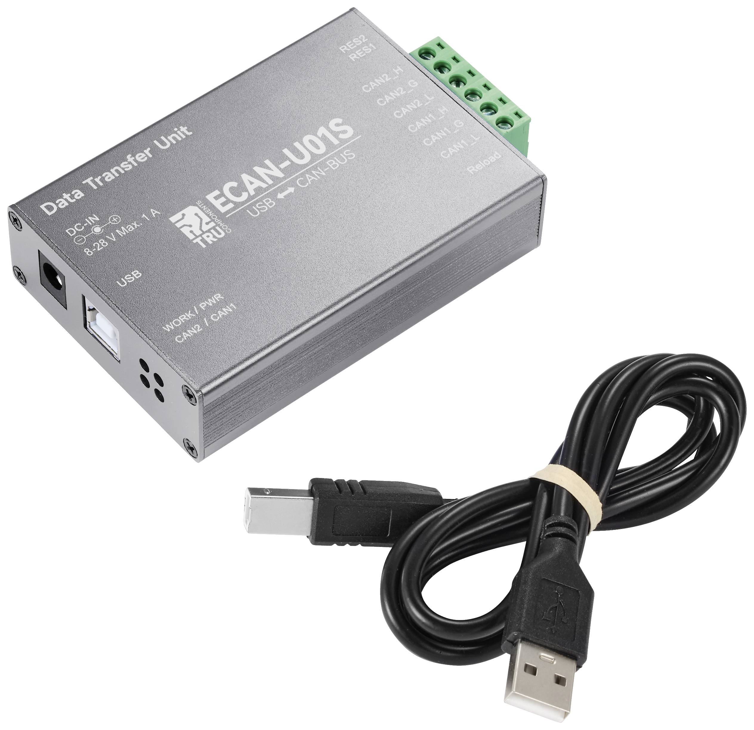 TRU COMPONENTS TC-ECAN-U01S Convertisseur CAN USB, Bus CAN 8 V/DC, 28 V/DC 1 pc(s)