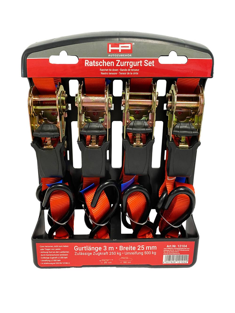 HP Autozubehör 12104 Sangle de serrage double Force de traction LC : arrimage plaquant (simple/direct)=250 daN (L x l x H) 300 cm