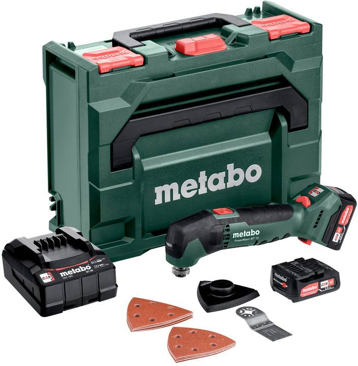 Metabo PowerMaxx MT 12 613089500 Outil multifonction sans fil + 2 batteries, + chargeur, + mallette, + accessoires 12 V 2 Ah