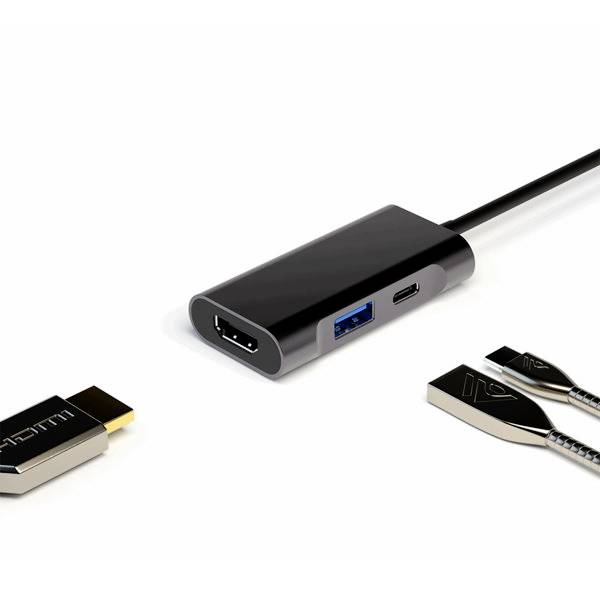 Hub USB 3.0 4Smarts 3in1 Kompakt Hub gris