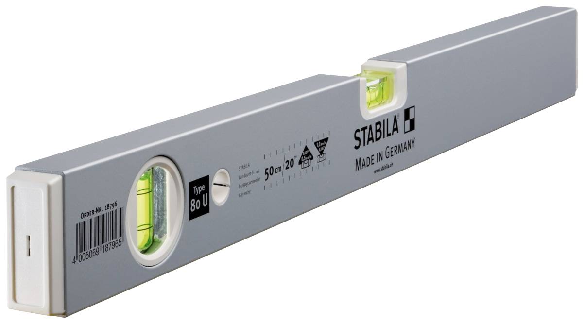Stabila Type 80 U 18796 Niveau à bulle 50 cm 0.5 mm/m