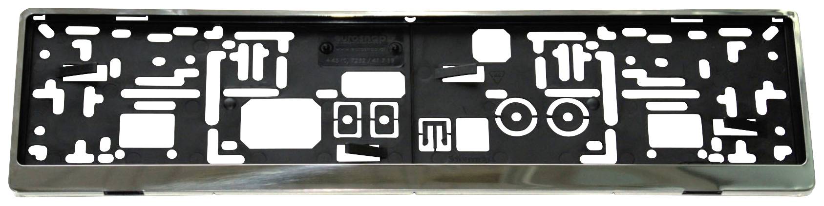 HP Autozubehör Edelstahl acier inoxydable, plastique Support de plaque d'immatriculation acier inoxydable, noir (L x l x H) 13.5