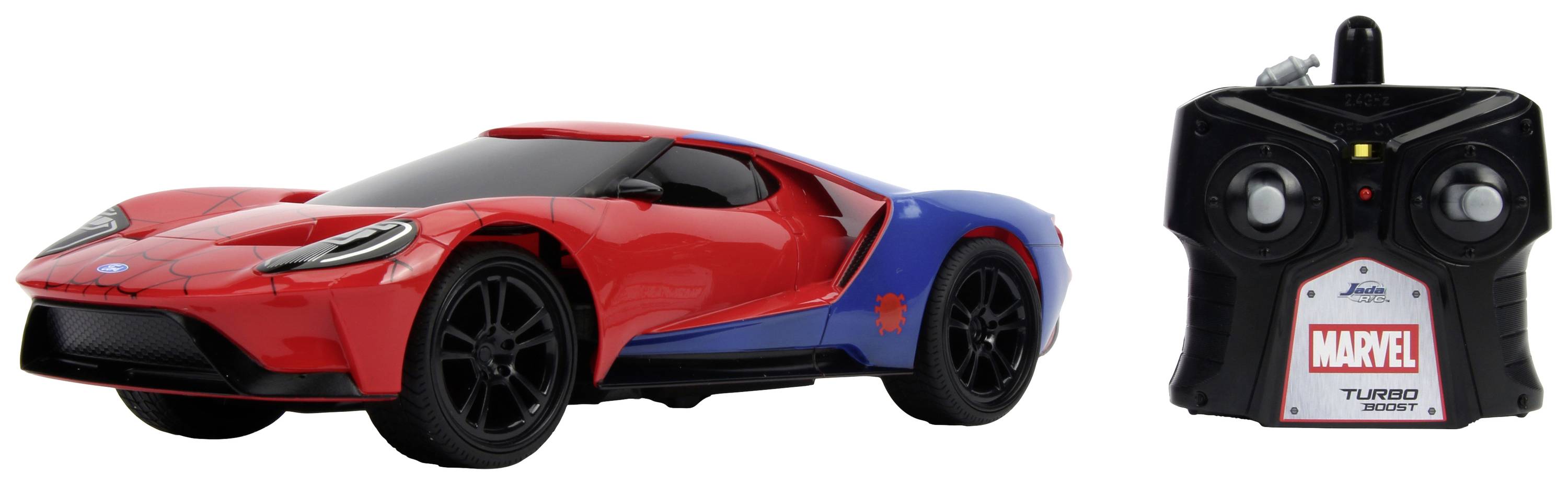 JADA TOYS 253226002 Marvel Spider-Man RC 2017 Ford GT 1:16 Véhicule RC débutant électrique Voiture de sport