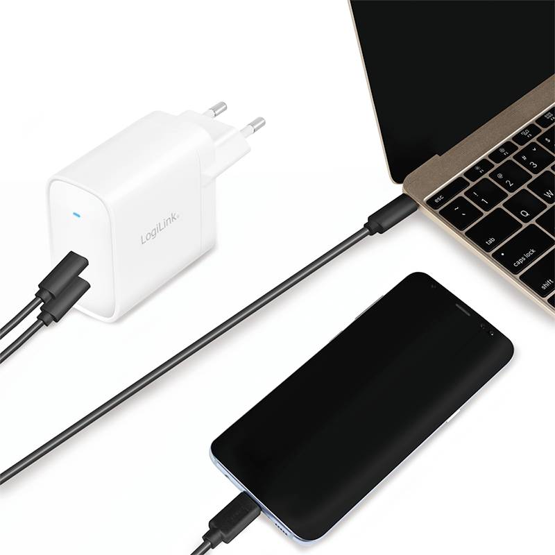 LogiLink PA0283 Chargeur USB intérieure, pour prise murale USB-C® femelle (Power Delivery) Nbr. de sorties: 2 x USB Power