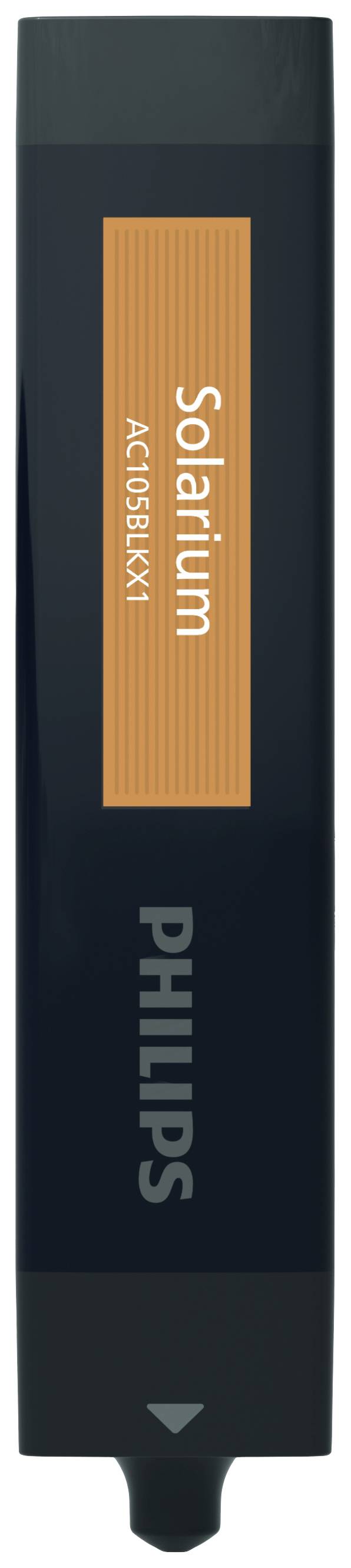 Tube de solarium Philips avec étiquette orange portant l'inscription 'Solarium AC 01480/RX 1', destinée à être utilisée dans les bancs solaires.